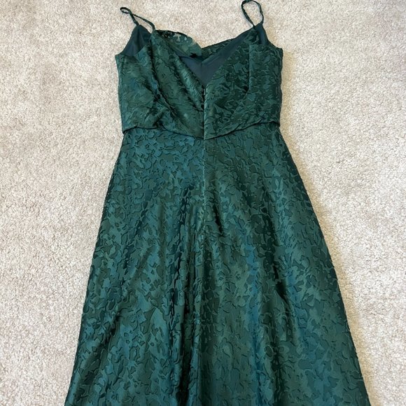 Jenny Yoo Collection Dahlia Gemma Satin Dress Size 4 Emerald Green Maxi - Picture 6 of 12